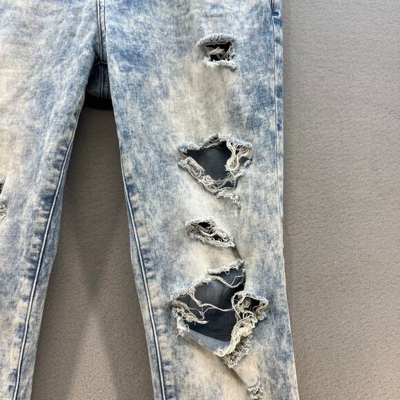 Pacsun Stacked Skinny Jeans Distressed Acid Wash Women's Size 30x32 - Picture 6 of 15